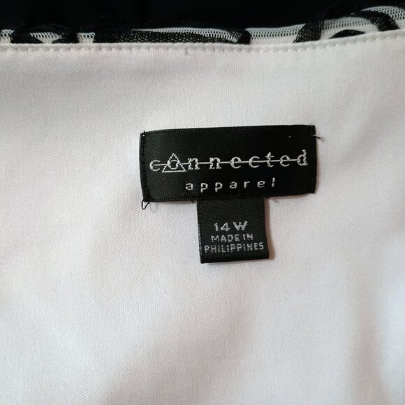 EUC: Connected Apparel Sze 14W Black & White Formal Dress - Picture 3 of 9